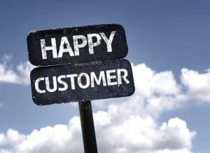 Image of a sign that says Happy Customer