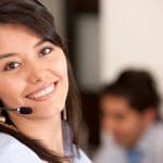 Image of a receptionist providing answering services for a business owner