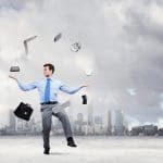 Image of a juggling entrepreneur trying to do everything himself